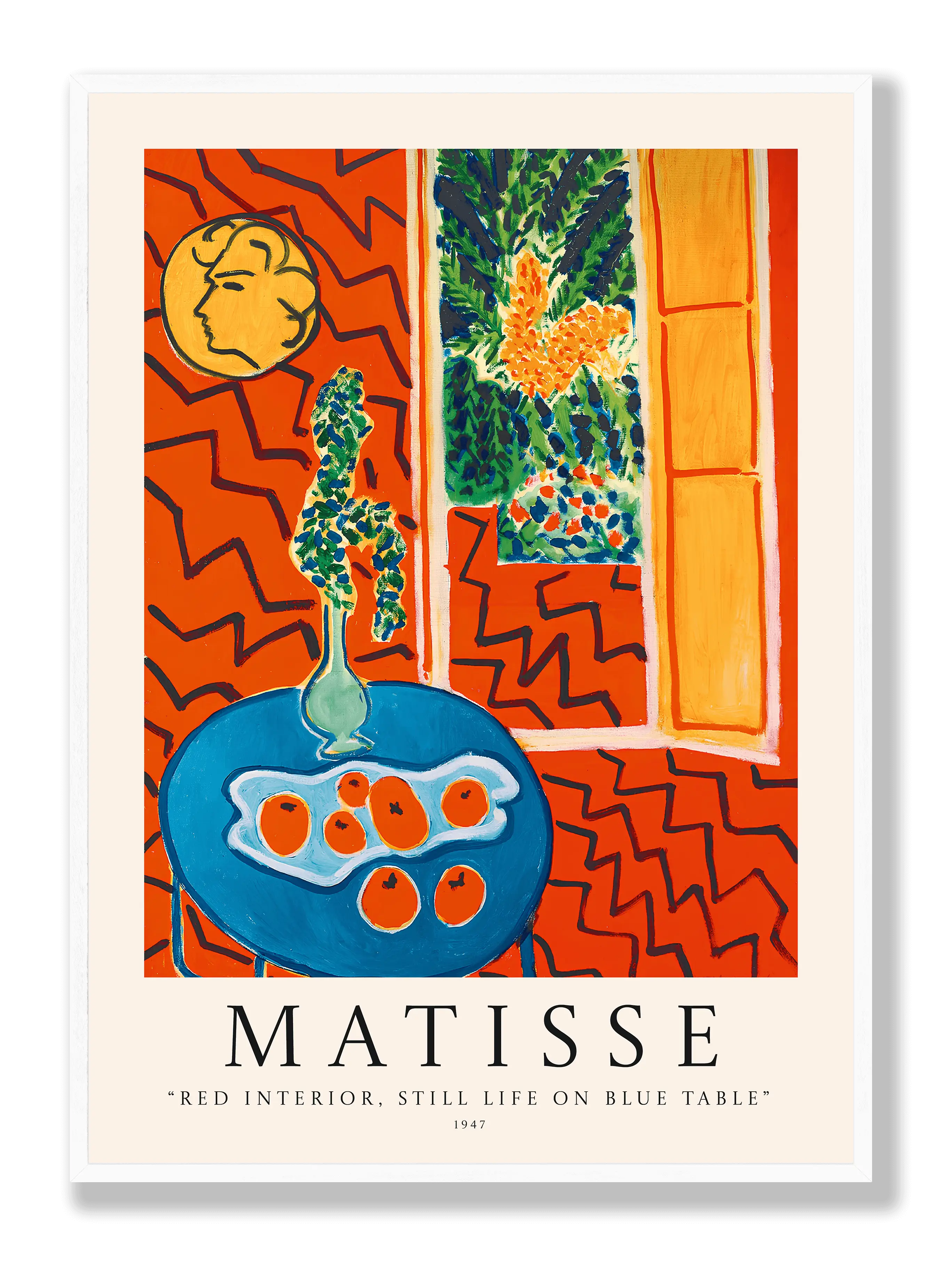 Henri Matisse - Rotes Interieur. Stillleben auf einem blauen Tisch Poster