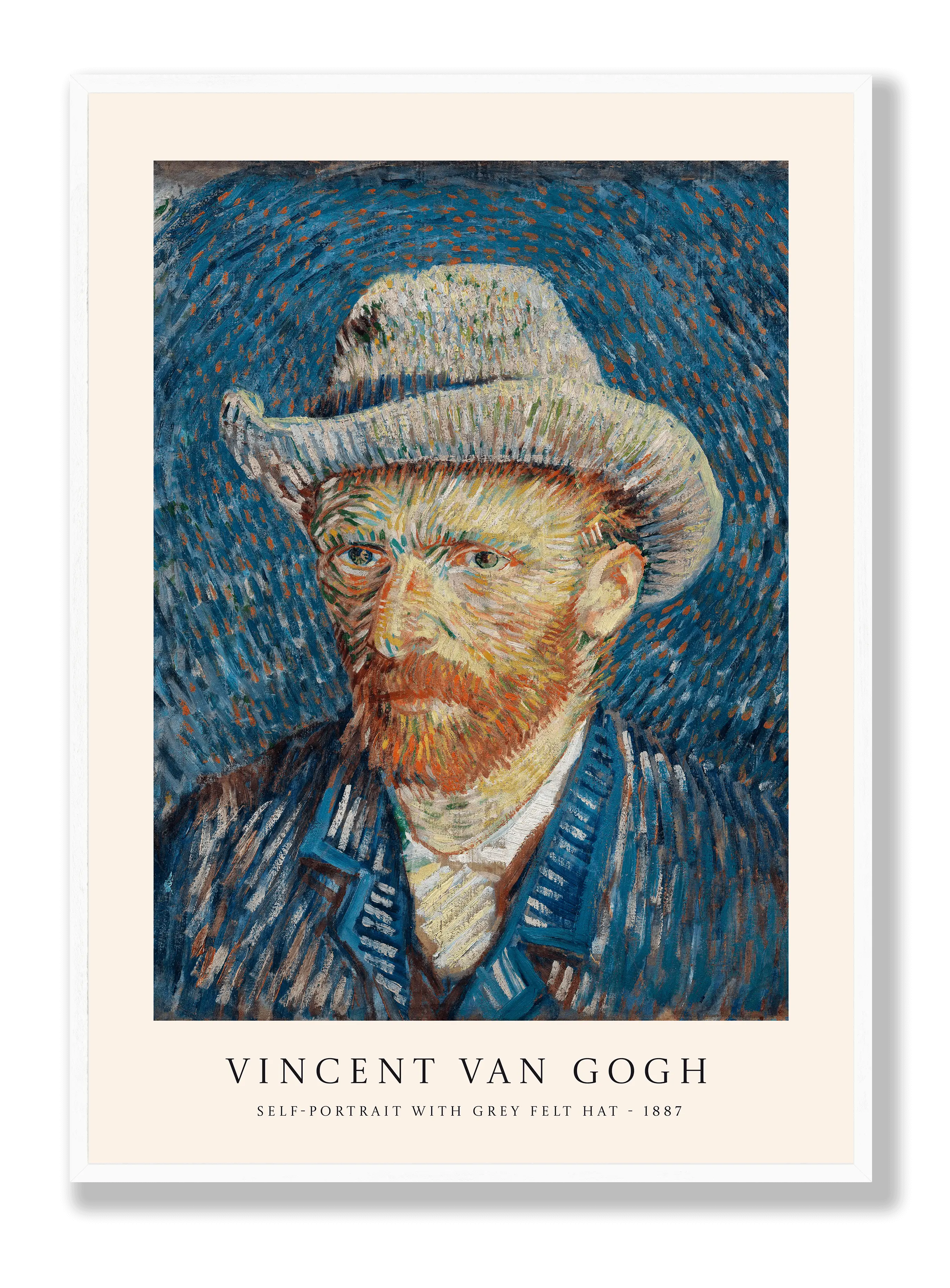 Van Gogh - Selbstporträt mit grauem Filzhut Poster