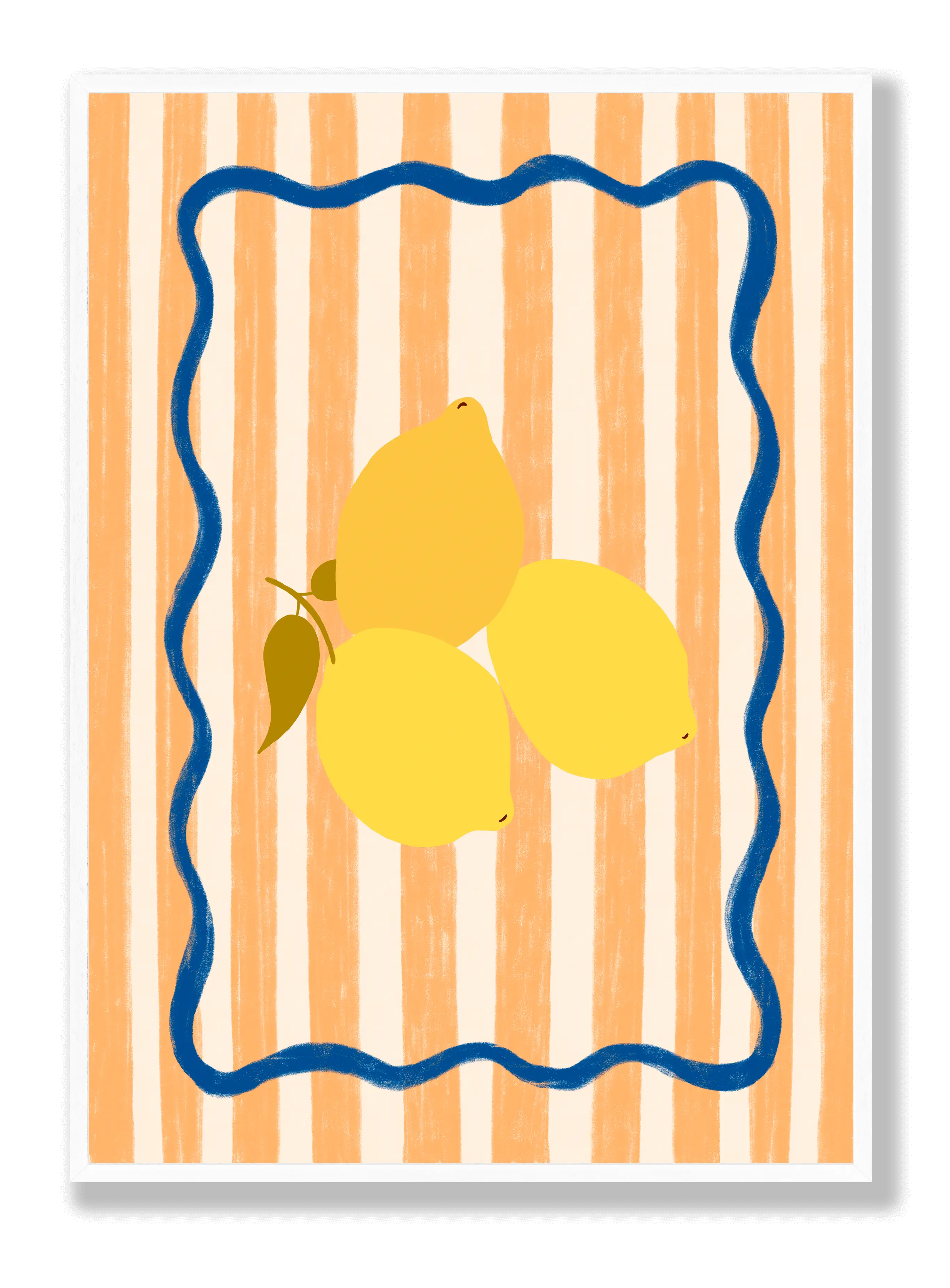Zitronen auf Orange Poster