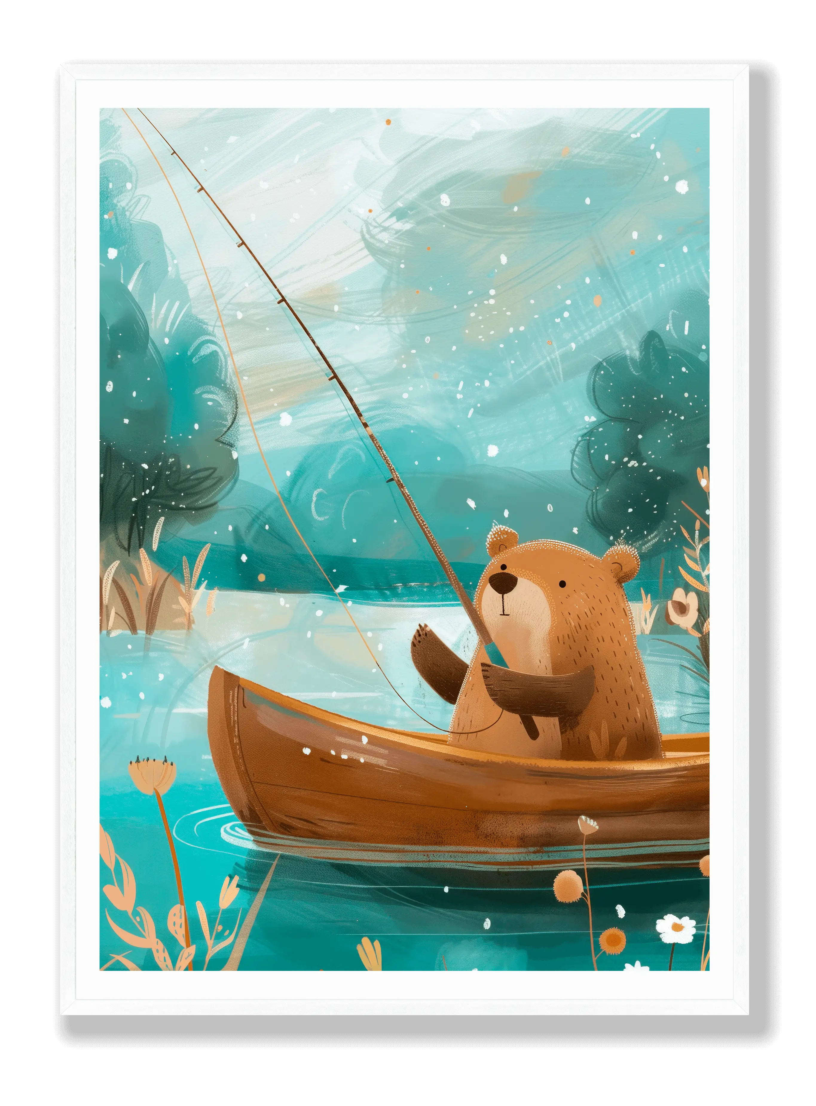 Fishing Bear Poster