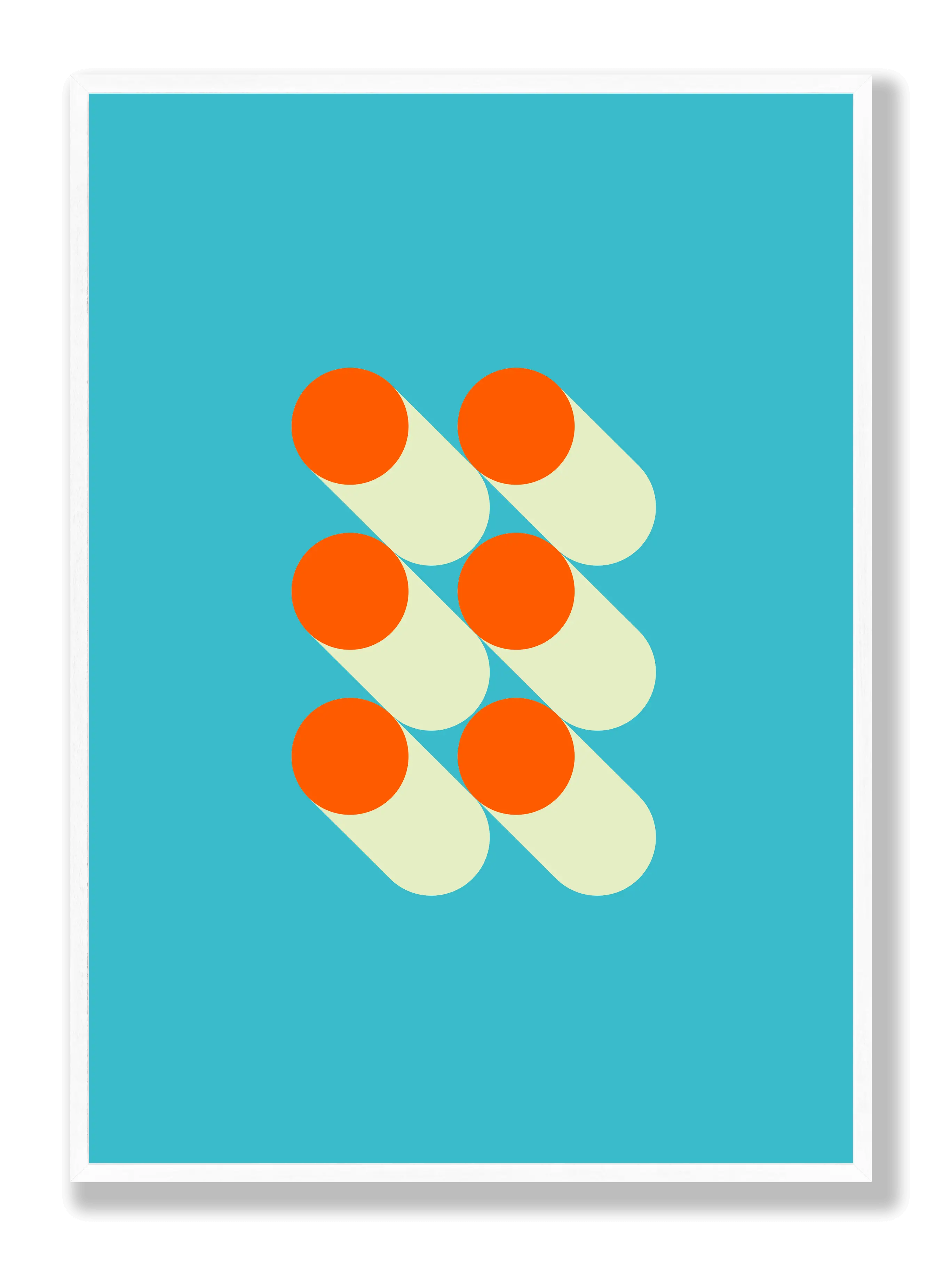 Bauhaus Orange Circles Plakat