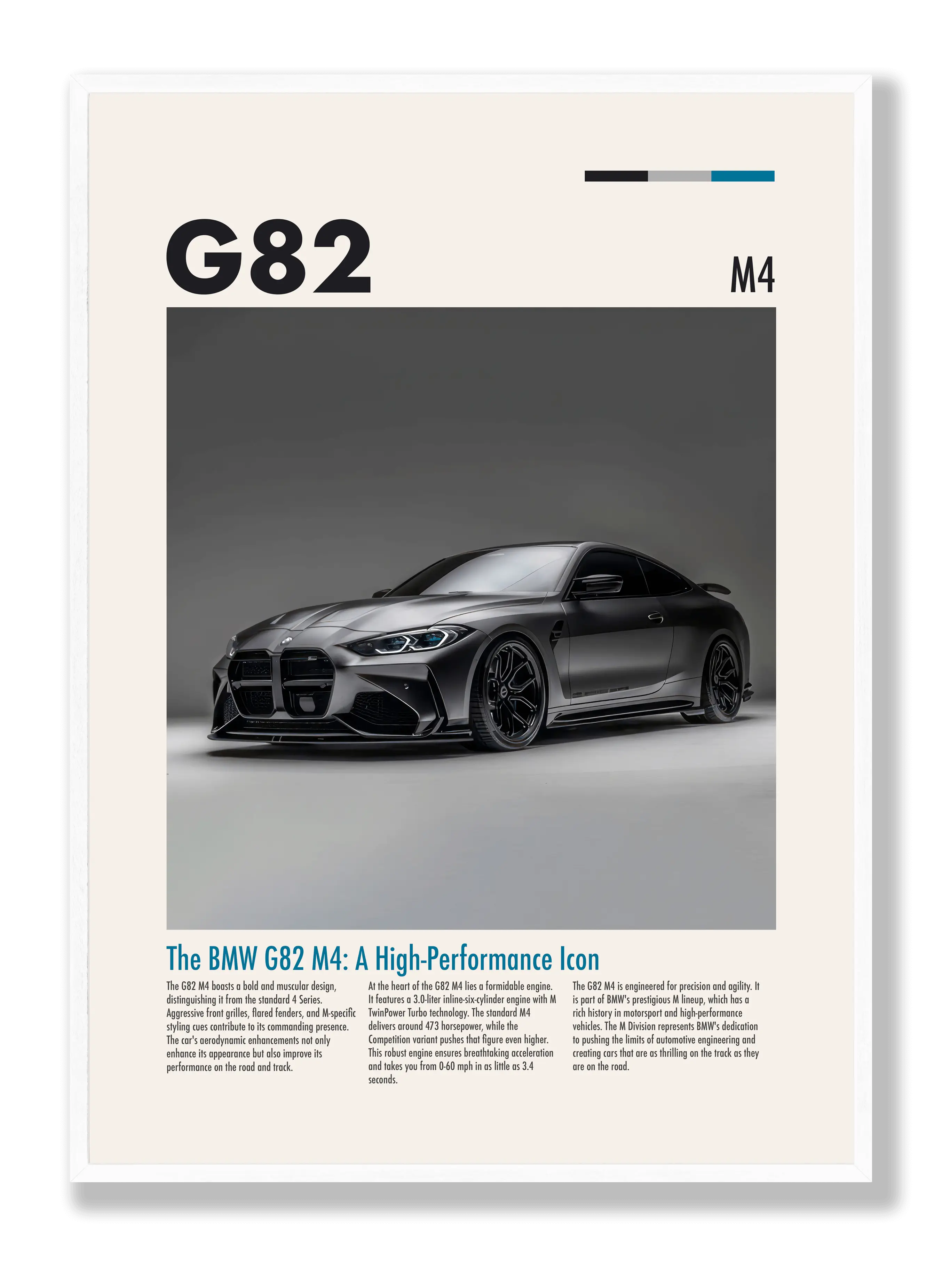 BMW G82 M4 Schwarz Poster