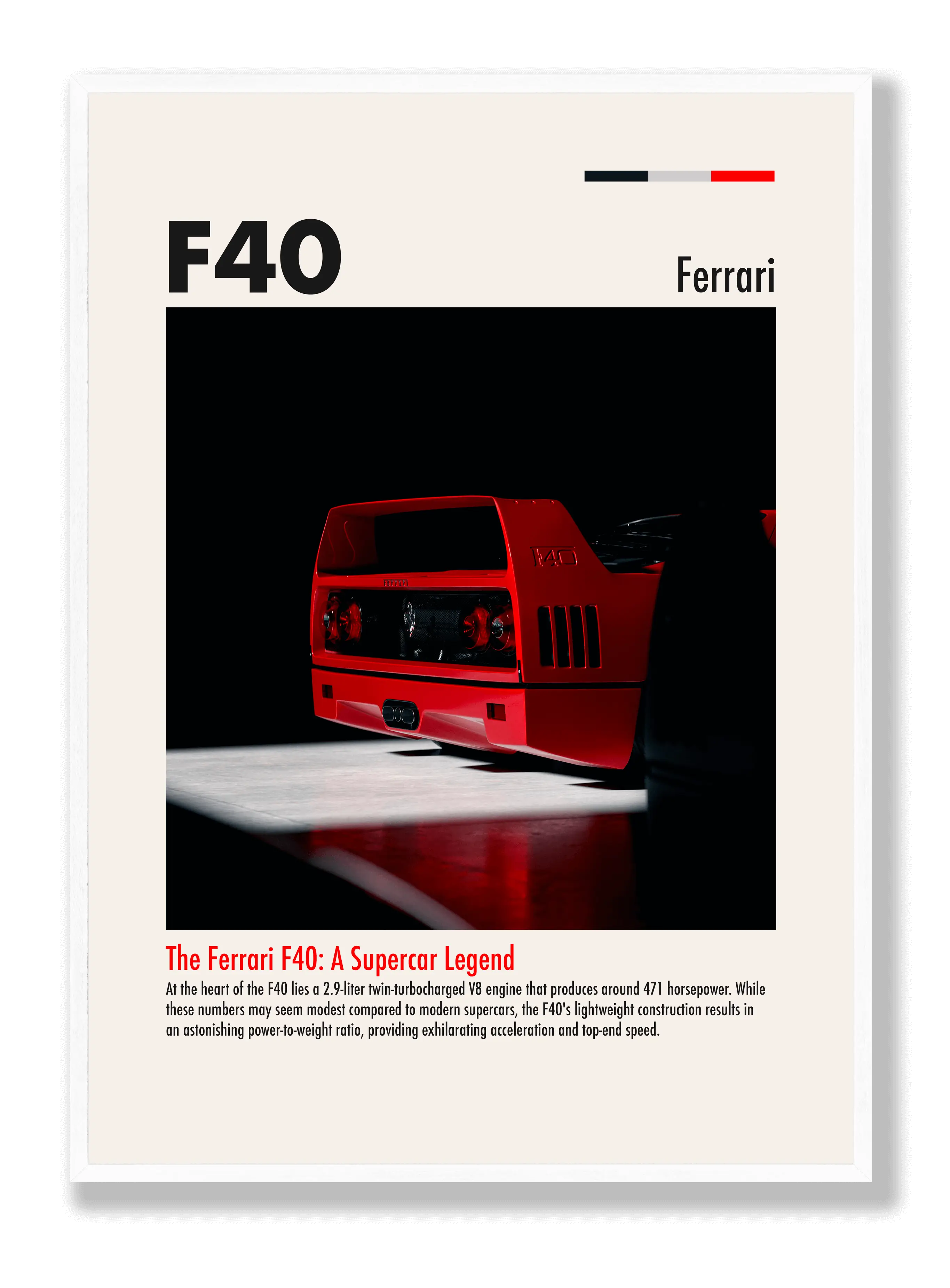 Ferrari F40 - 2 Plakat