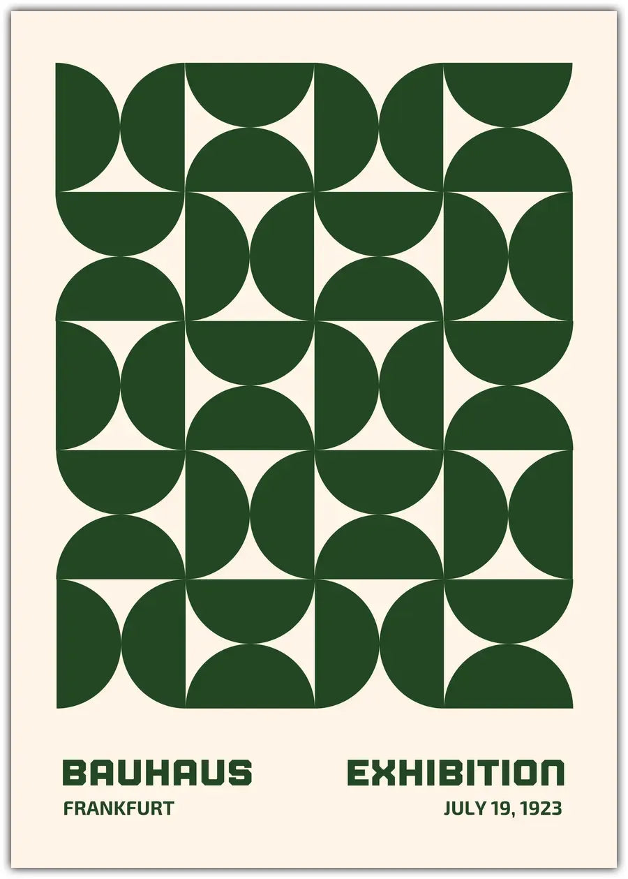Bauhaus Green Hourglass Plakat