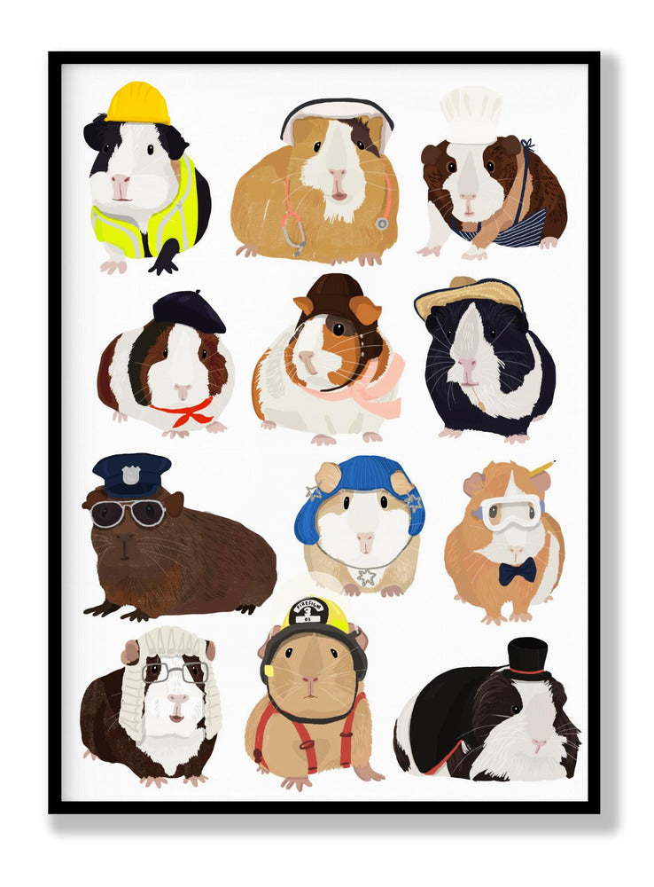 Guinea Pig Working Mr Poster