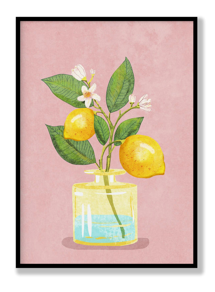 Poster Zitronenstrauß in der Vase