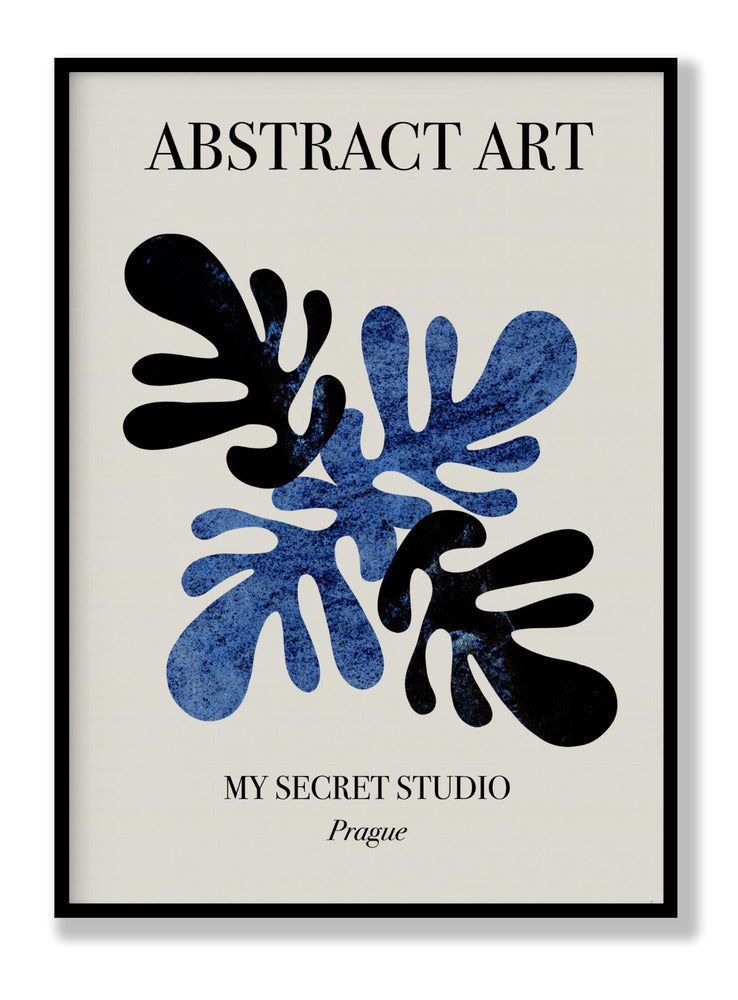 Abstract Blue Leaves Plakat