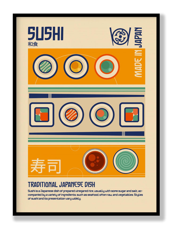 Sushi Japanisches Essen Druck Poster
