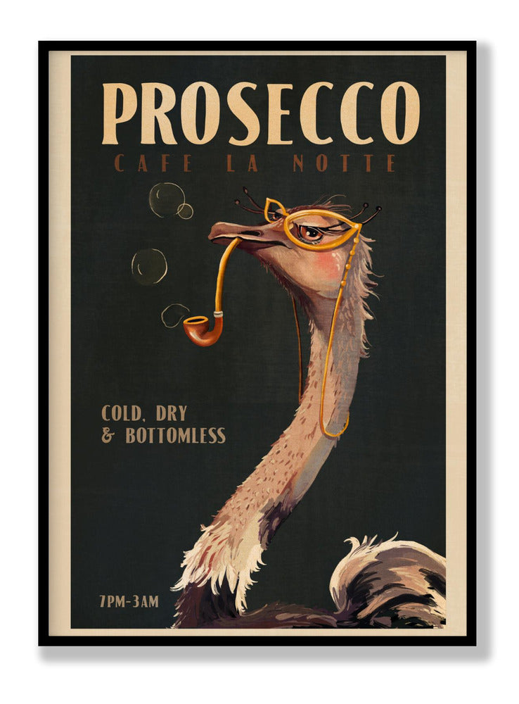 Art-Deco-Prosecco-Wandkunst eines Straußes Poster