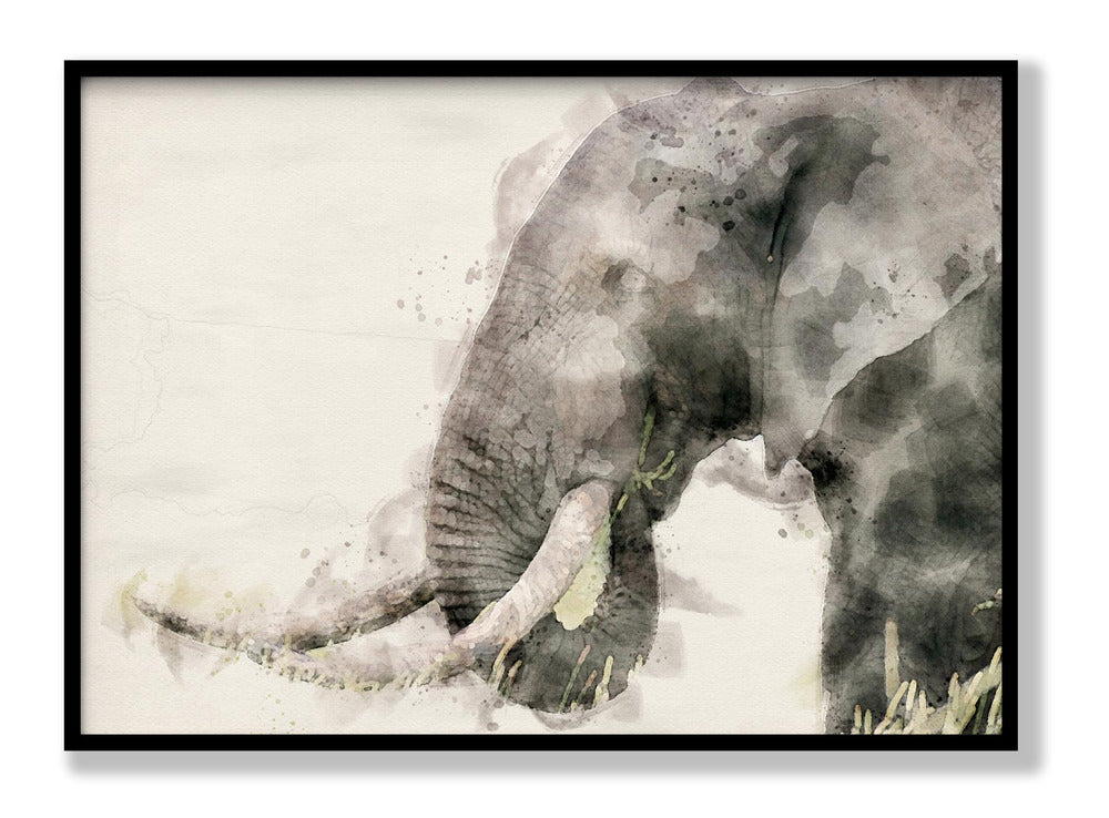 Abstract African Elephant Watercolor Art Poster