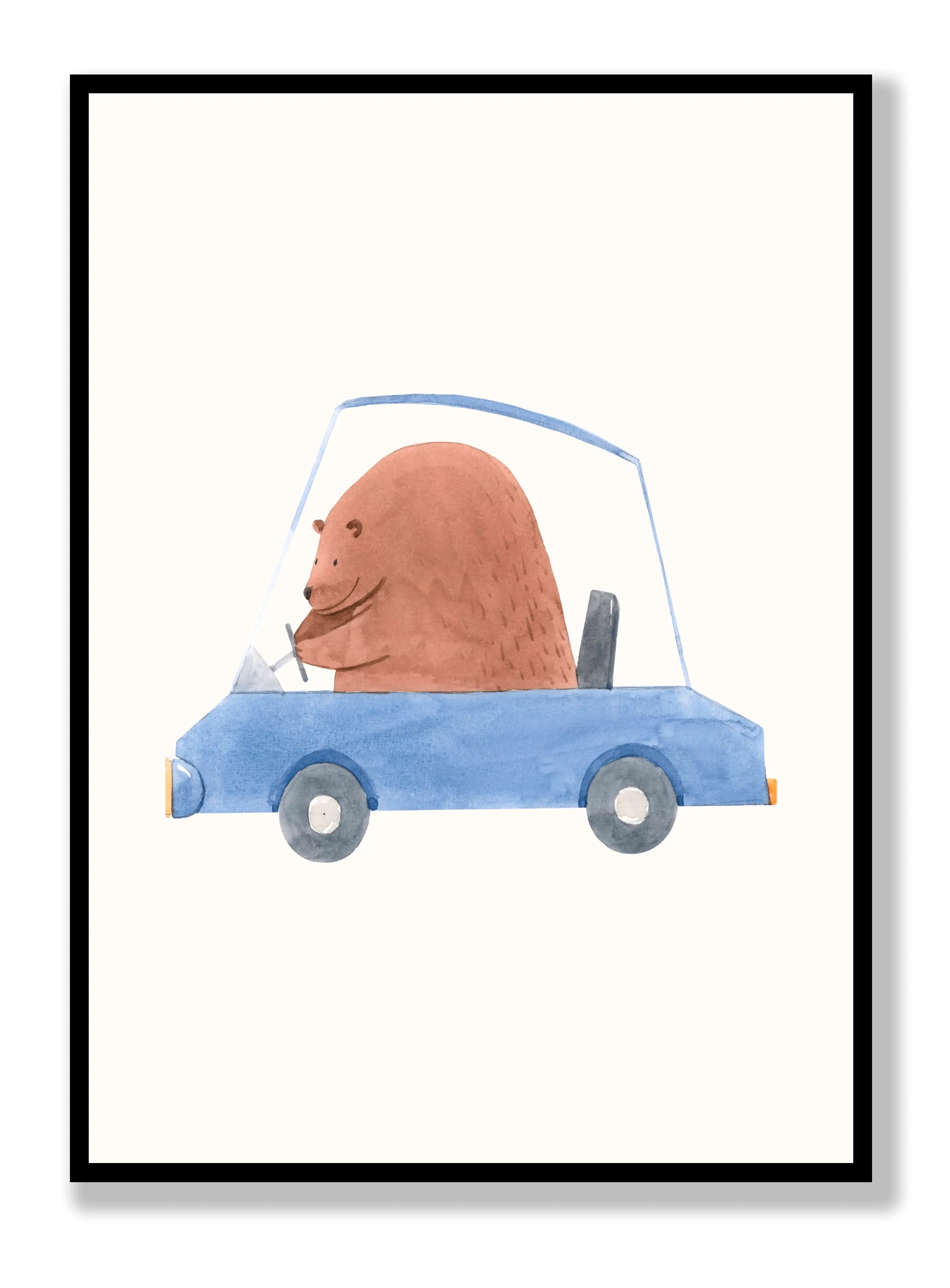 Driving Bear Poster