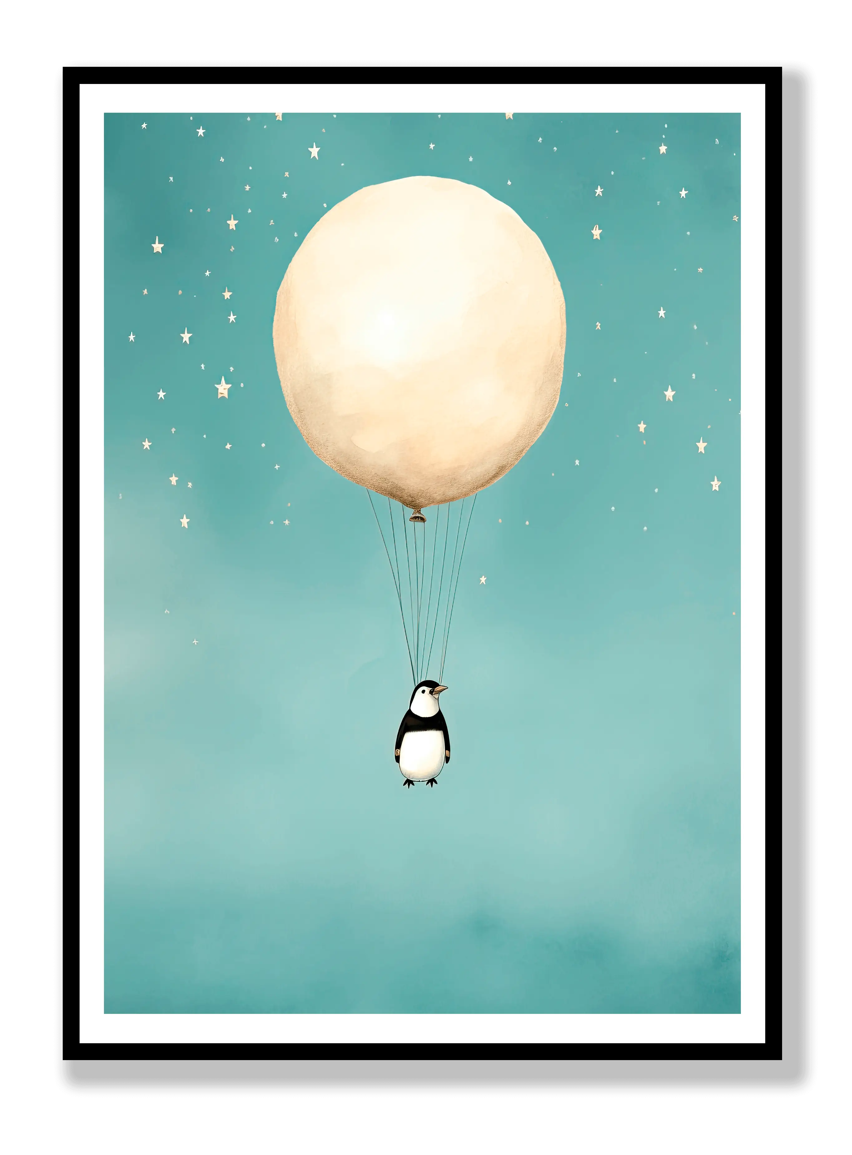 Balloon Penguin Poster