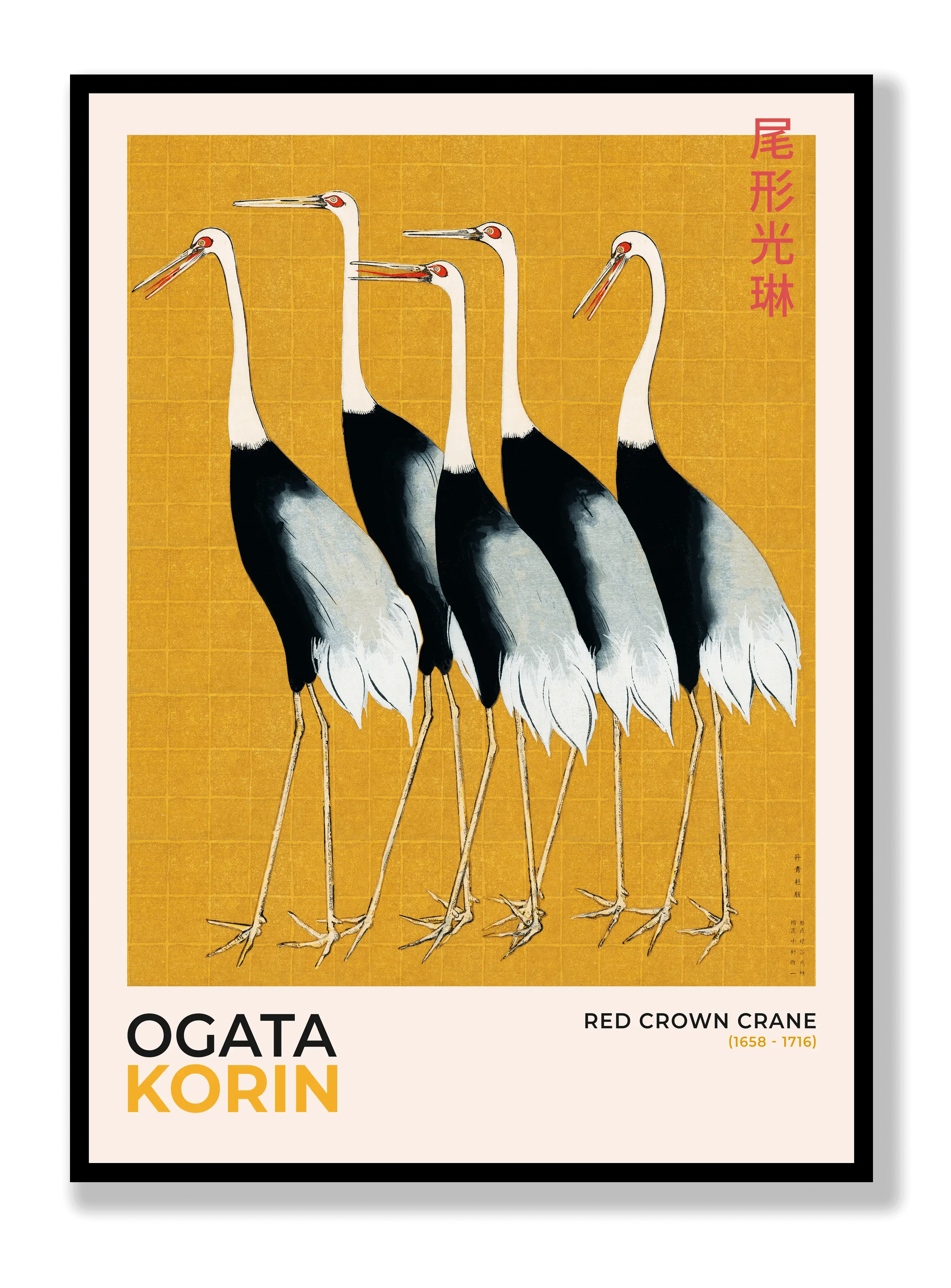Ogata Korin - Red Crown Crane Plakat
