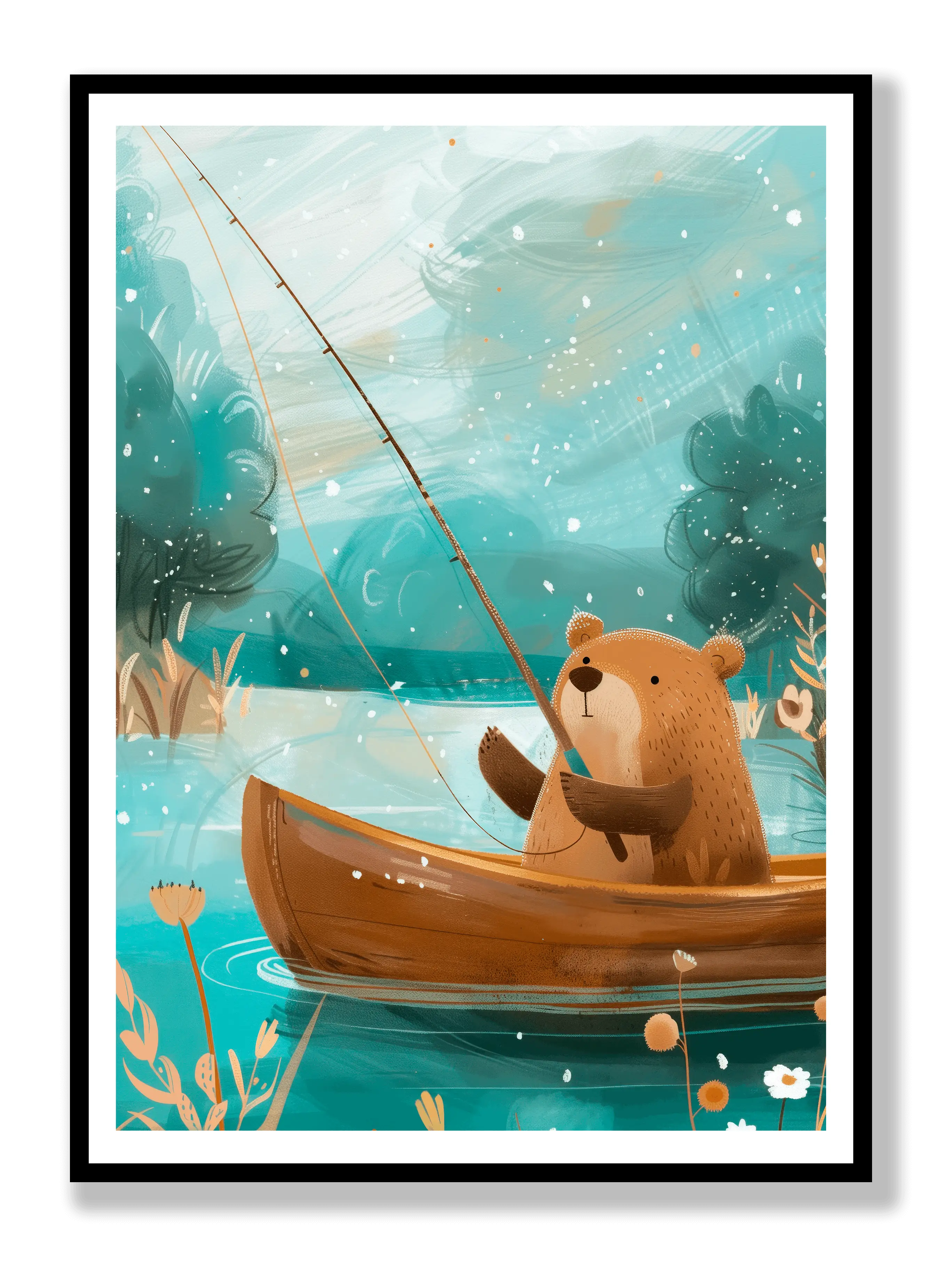 Fishing Bear Poster