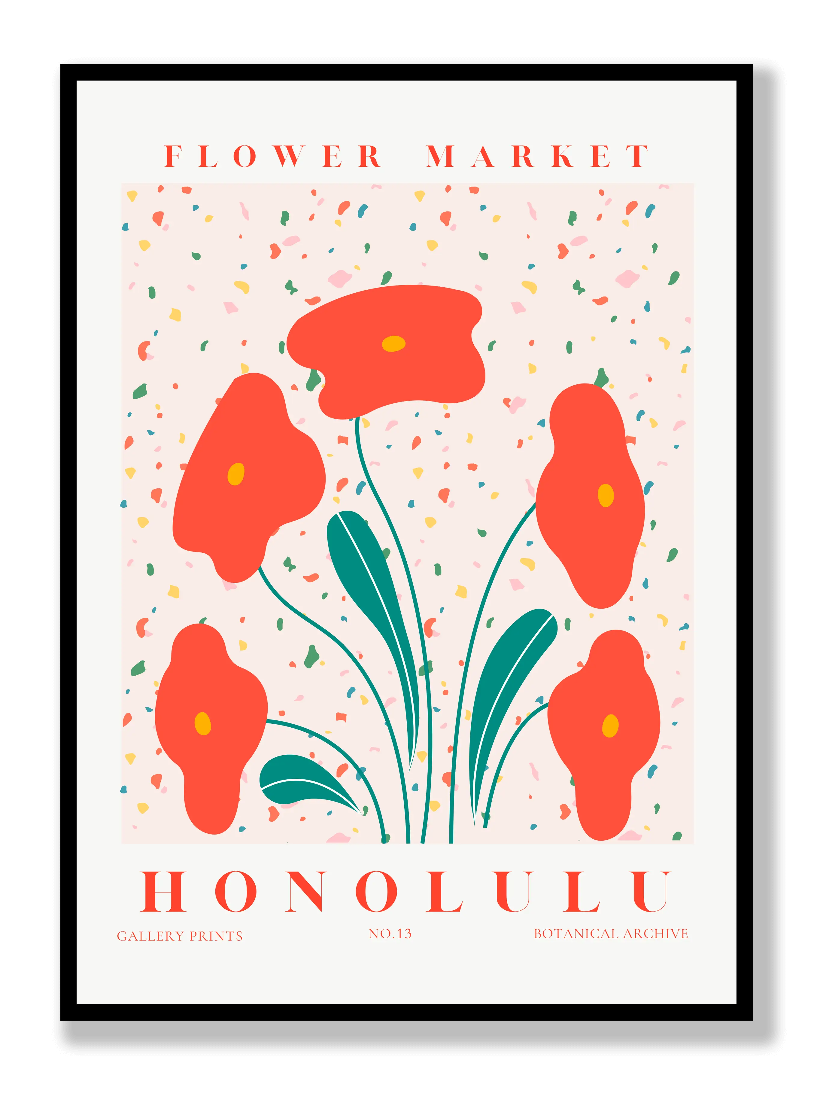 Blumenmarkt Honolulu Poster