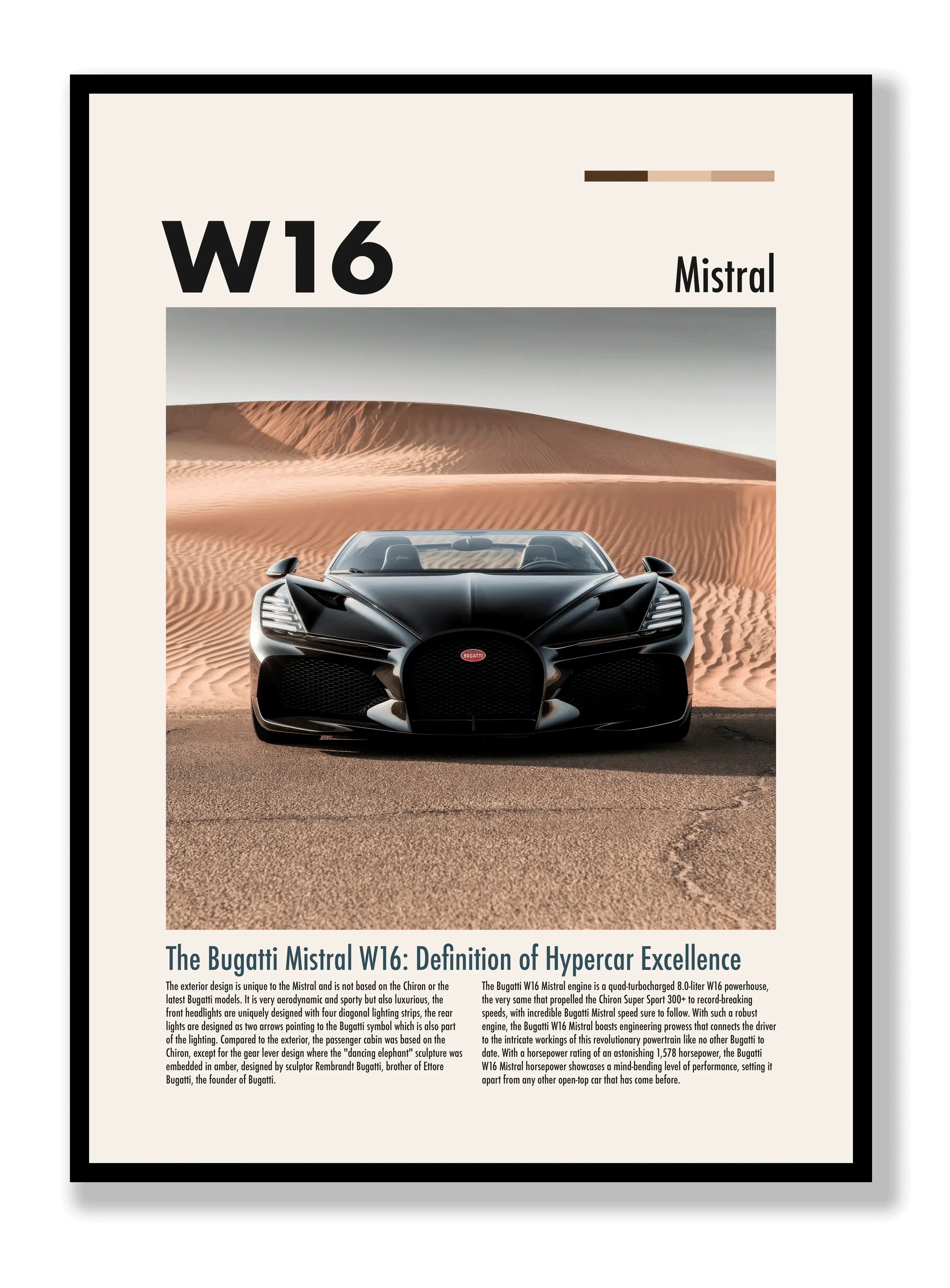 Bugatti Mistral W16 Plakat