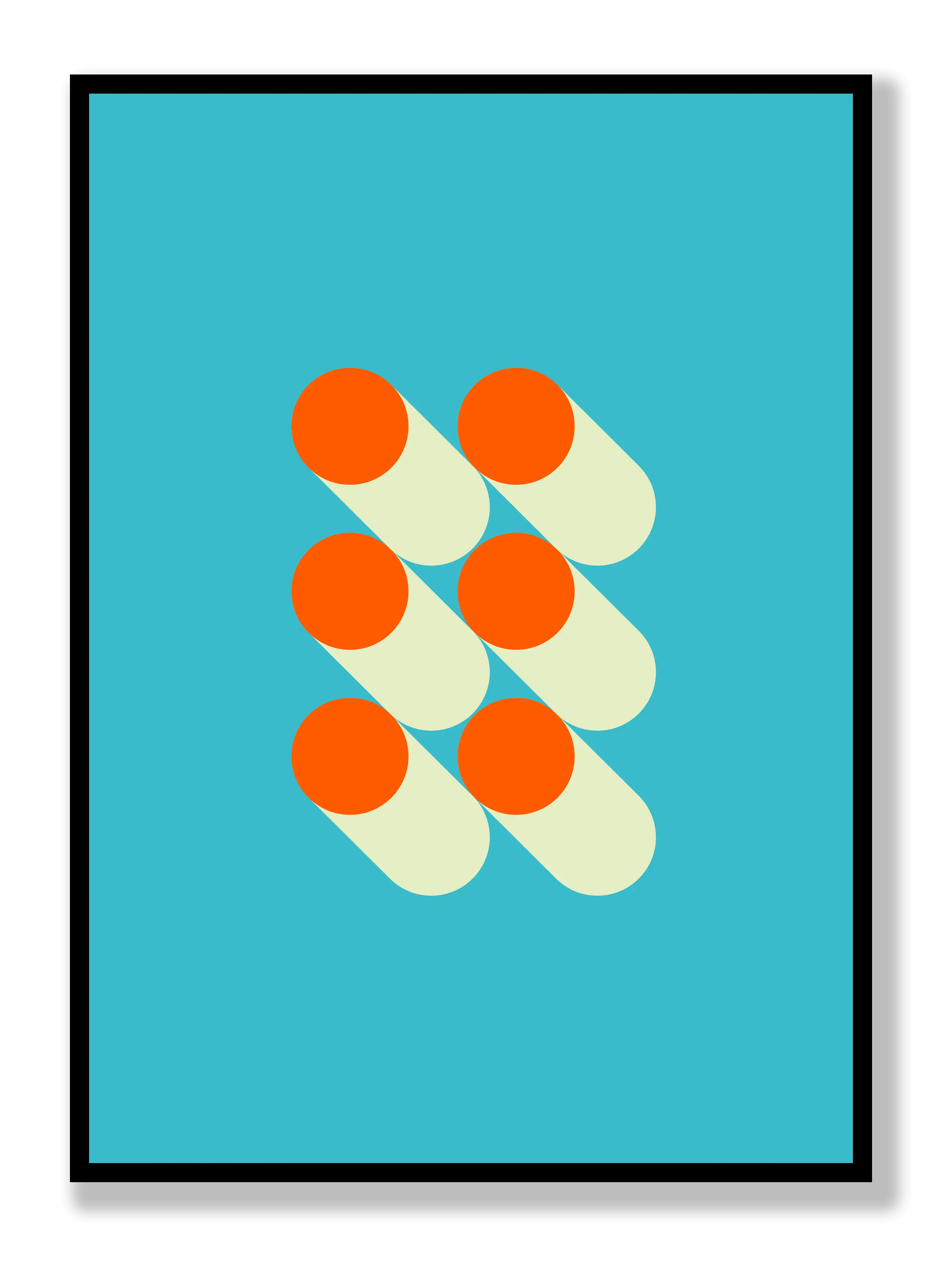 Bauhaus Orange Circles Plakat