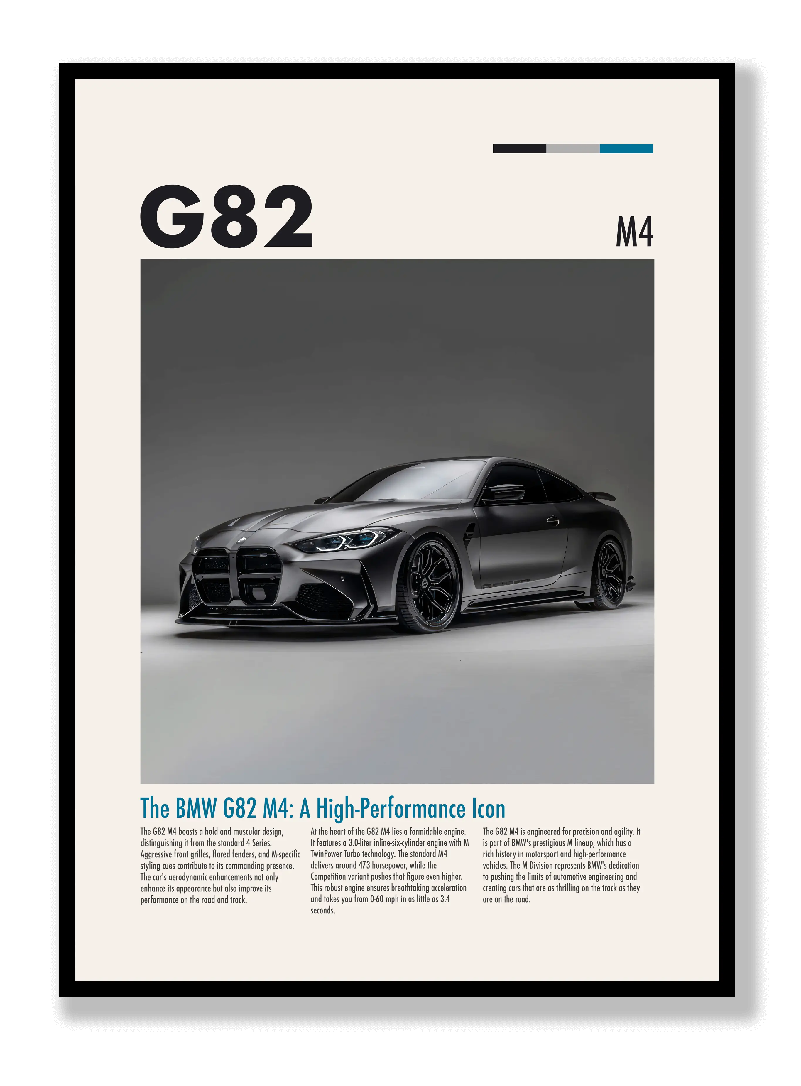 BMW G82 M4 Schwarz Poster