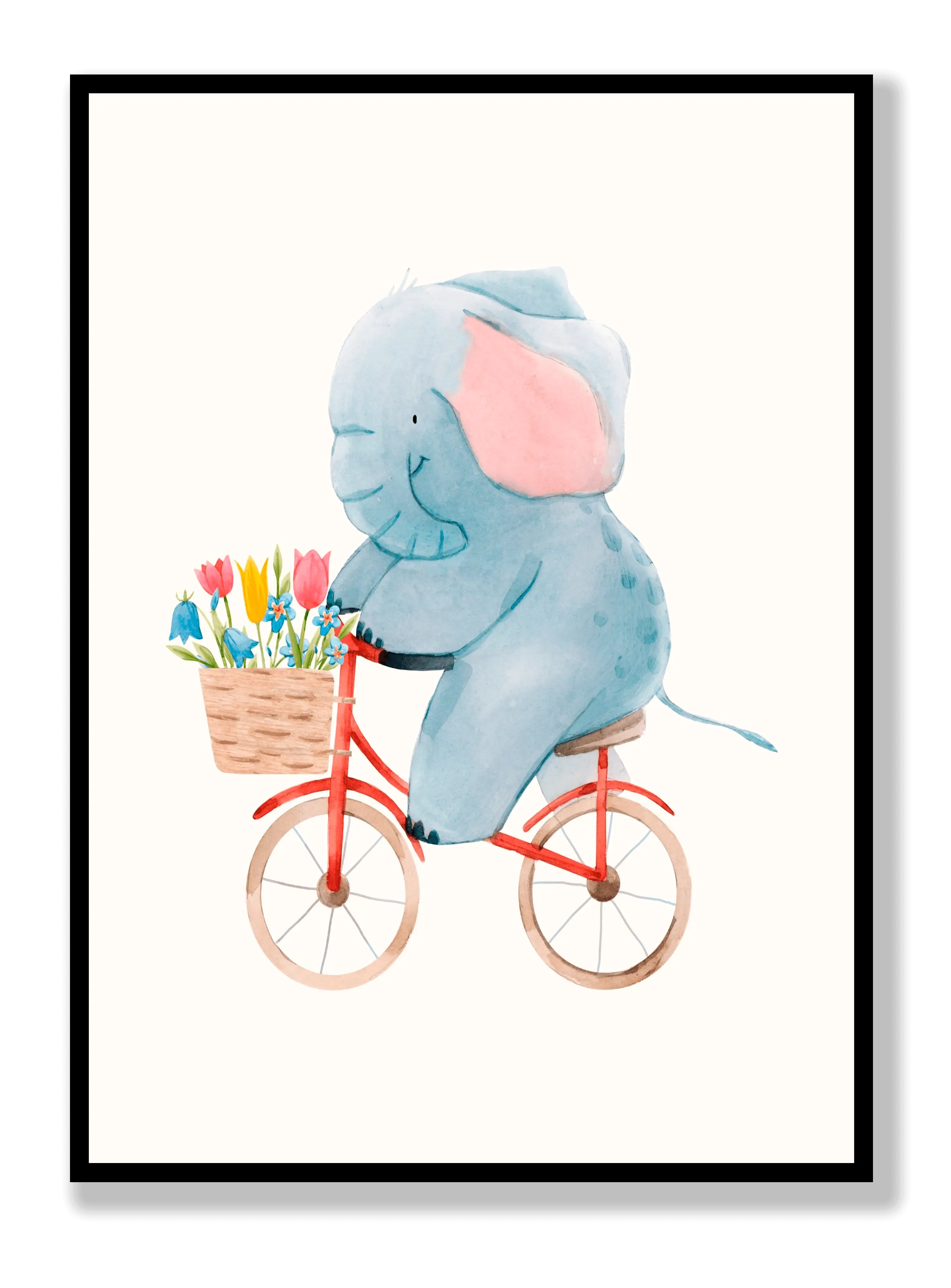 Elephant On Bike Poster