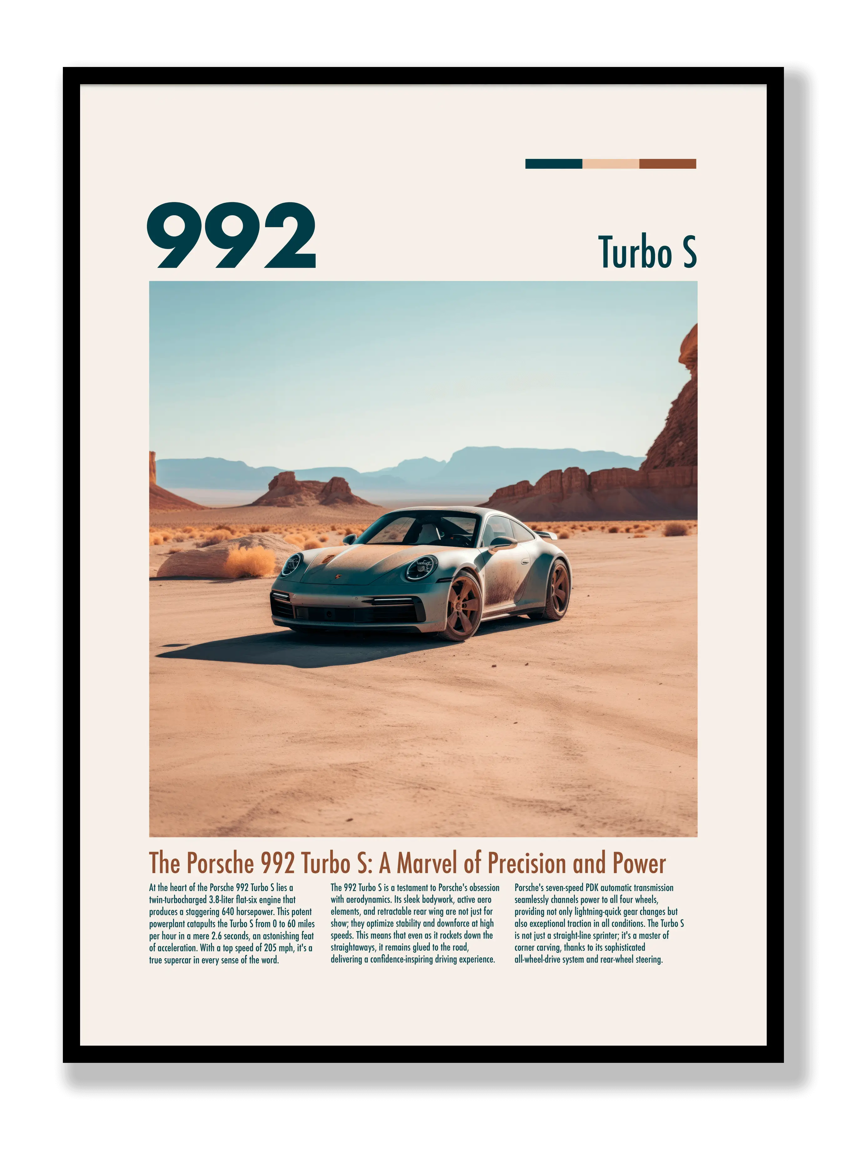 Porsche 992 Turbo S Plakat