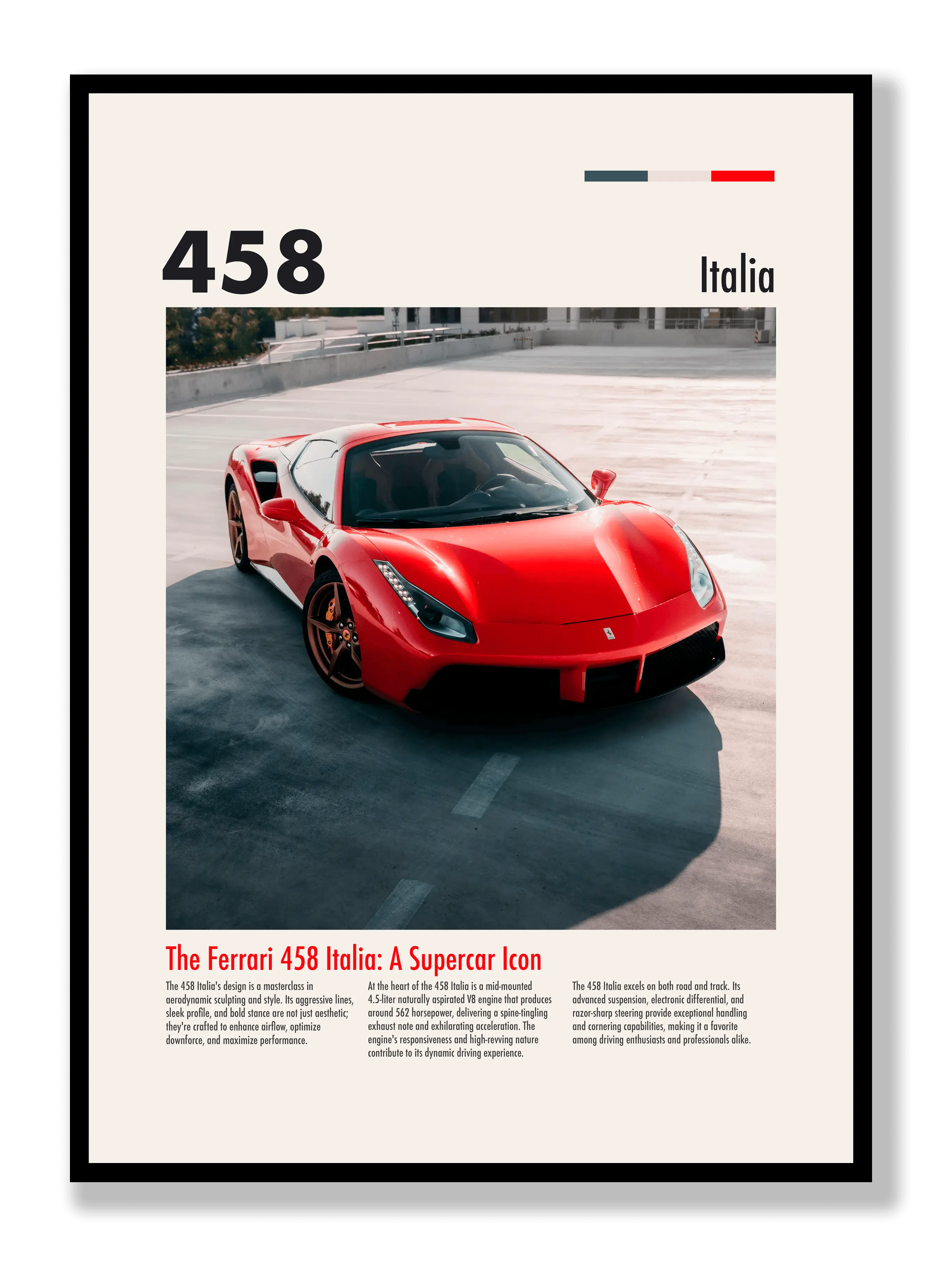Ferrari 458 Italia Plakat